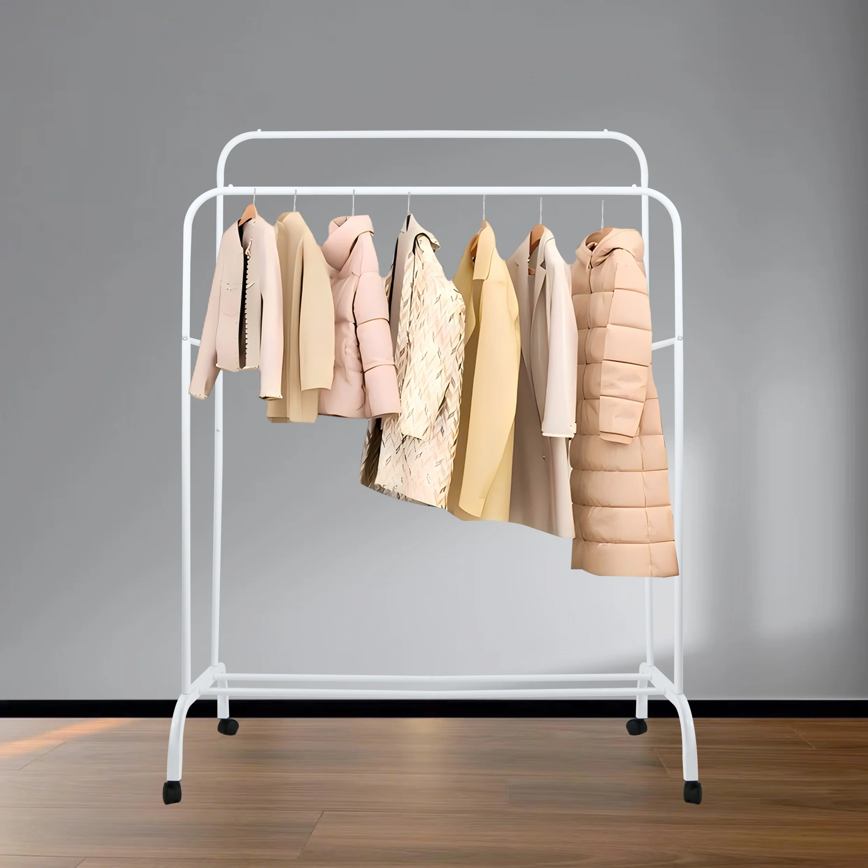 

Multifunctional Freestanding Coat Rack Indoor Movable Storage Rack Modern Double-layer Floor-standing Coat Rack