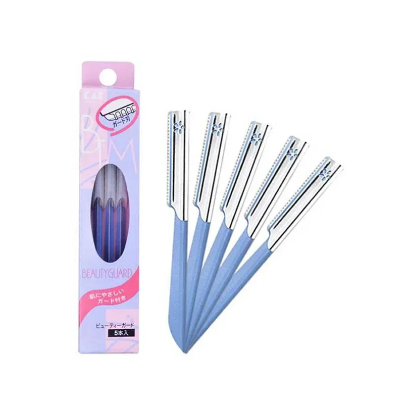 Eyeblogupepilator-Ensemble de 5 pièces pour femmes, outil d'épilation des sourcils, de beauté, de coiffage, lame en acier, rasoir pour le visage, tondeuse