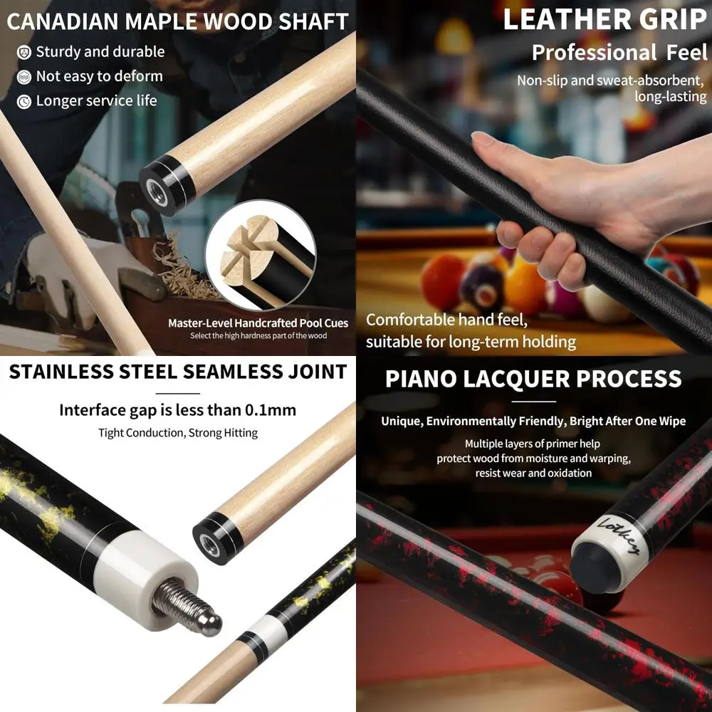 

Набор из кленовых бильярдных киев размером 4/3/2/1-58, 18–21 унций, прочных бильярдных кий для взрослых и домашних баров