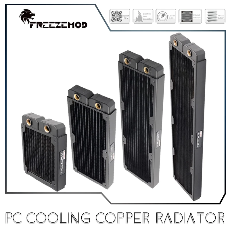 FREEZEMOD G1/4 29mm Gruby Miedziany Radiator 120/240/360/480mm PC Chłodzenie Wodne Rządowy Radiator Chłodzący Do Wentylatora 120mm