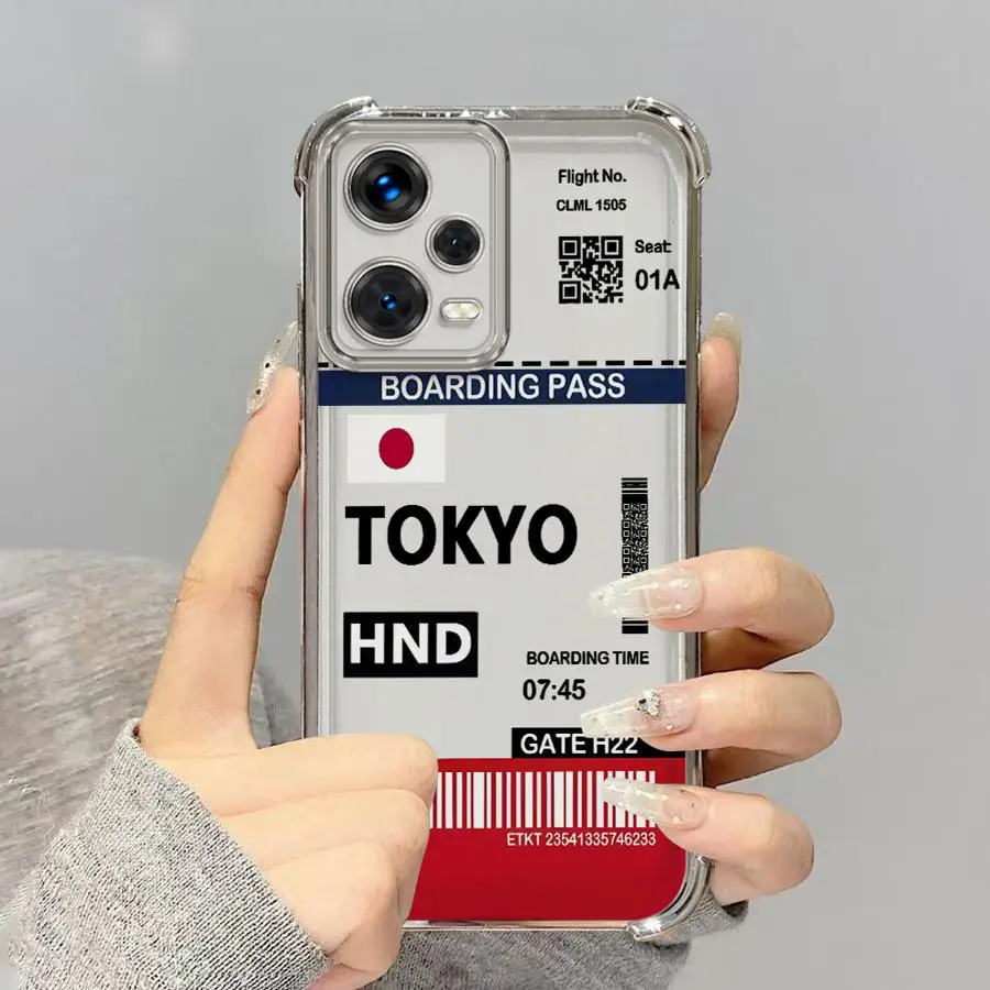 حافظة لهاتف شاومي ريدمي نوت 10 لايت 11s 11 12 13 10 Pro 14 Pro Plus 9S 10s غطاء شفاف للهواء الساخن طوكيو سيول التسمية