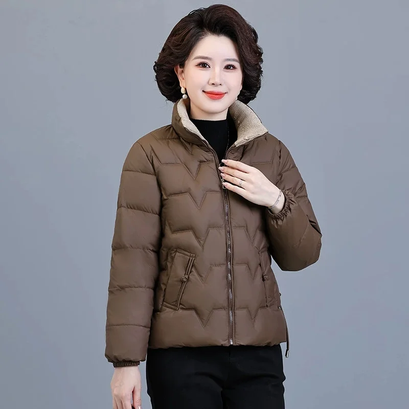 

Autumn Winter Parka Women Thicke Warm Down Cotton Jackets Coat Parkas Middle Aged Female Cotton Padded Jacket Overcoat Outerwear