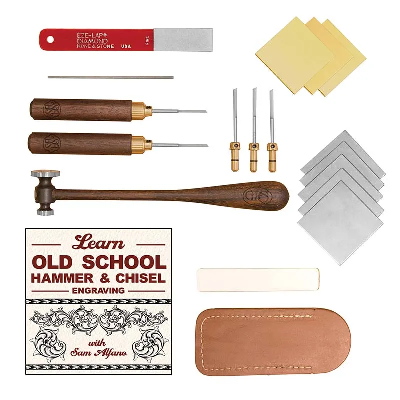 

GRS Sam Alfano Hammer & Chisel Complete Kit Glensteel Gravers Diamond Sharpeners Tools for Beginner Engravers & Jewelers