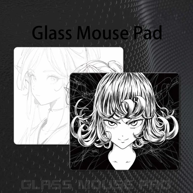 

Cool Painting Girl Photovoltaic Glass Mouse Pad Tempered Upgrade Smooth FPS Pc Game & Office Specific Mouse pad Laptop Desk Mat