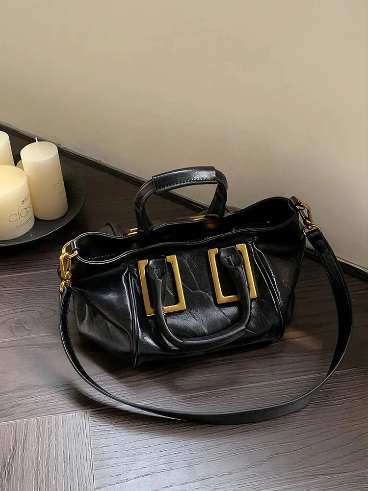 대용량 2025 여성용 토트백, 넉넉한 구조의 숄더백, 가을 겨울 출퇴근용 변형 가능한 워크백