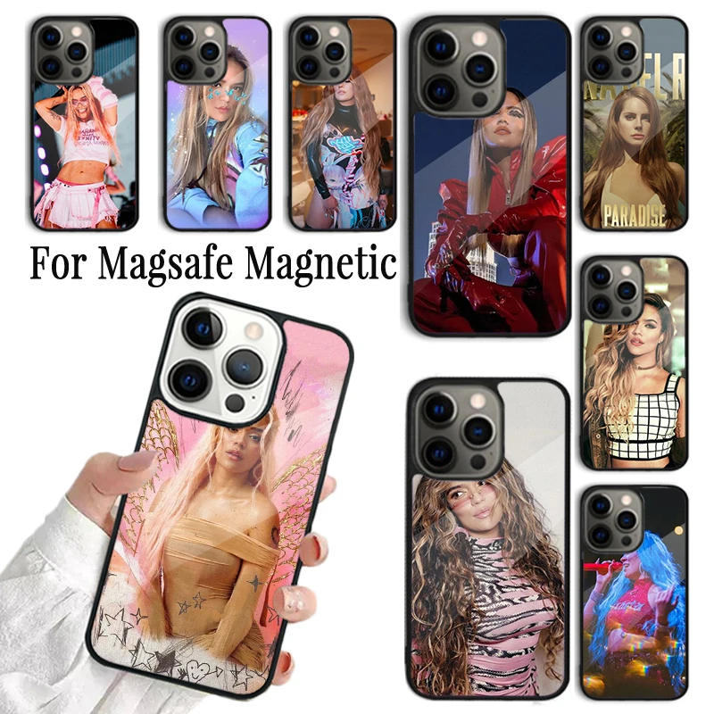 Coque Phone Case For iPhone 16 15 14 13 12 Mini 11 Pro Max Plus Magsafe Magnetic Wireless Charging Cover Singer Karol G