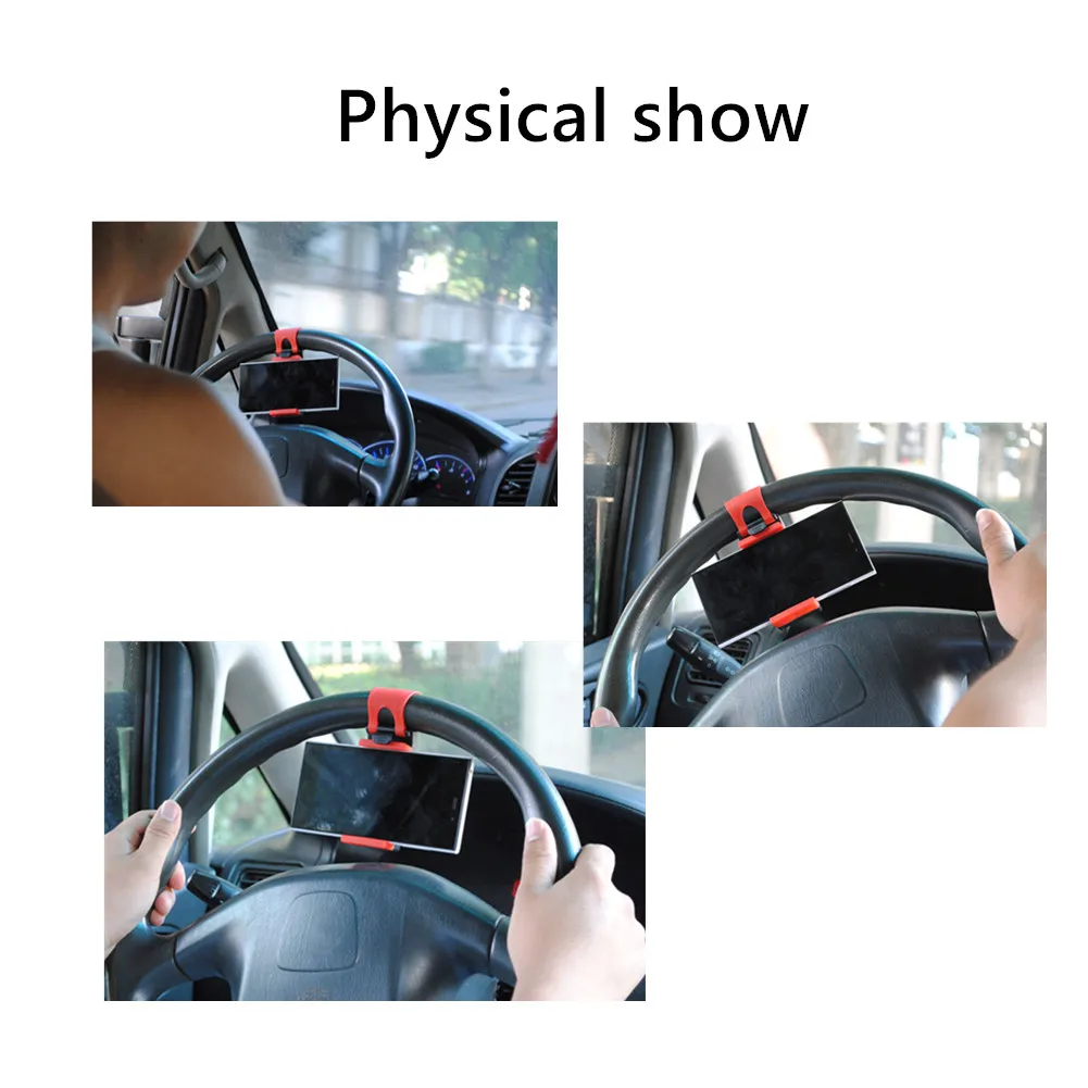 Car Steering Wheel Mobile Phone Holder Universal Mount Buckle Phone Holder For Steering Wheel Navigation Car Auto Accessories