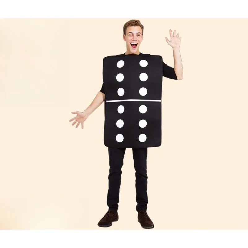 

New Carnival Cosplay Costume Cartoon Dice Jumpsuit Halloween Theme Party Role Playing Outfits for Adult Men