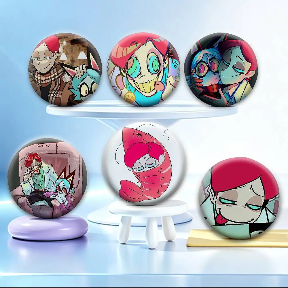 Dr. Masacrik Psychocuties Character Badges Creative Tinplate Button PinsBrooch Badge Clothes Backpack