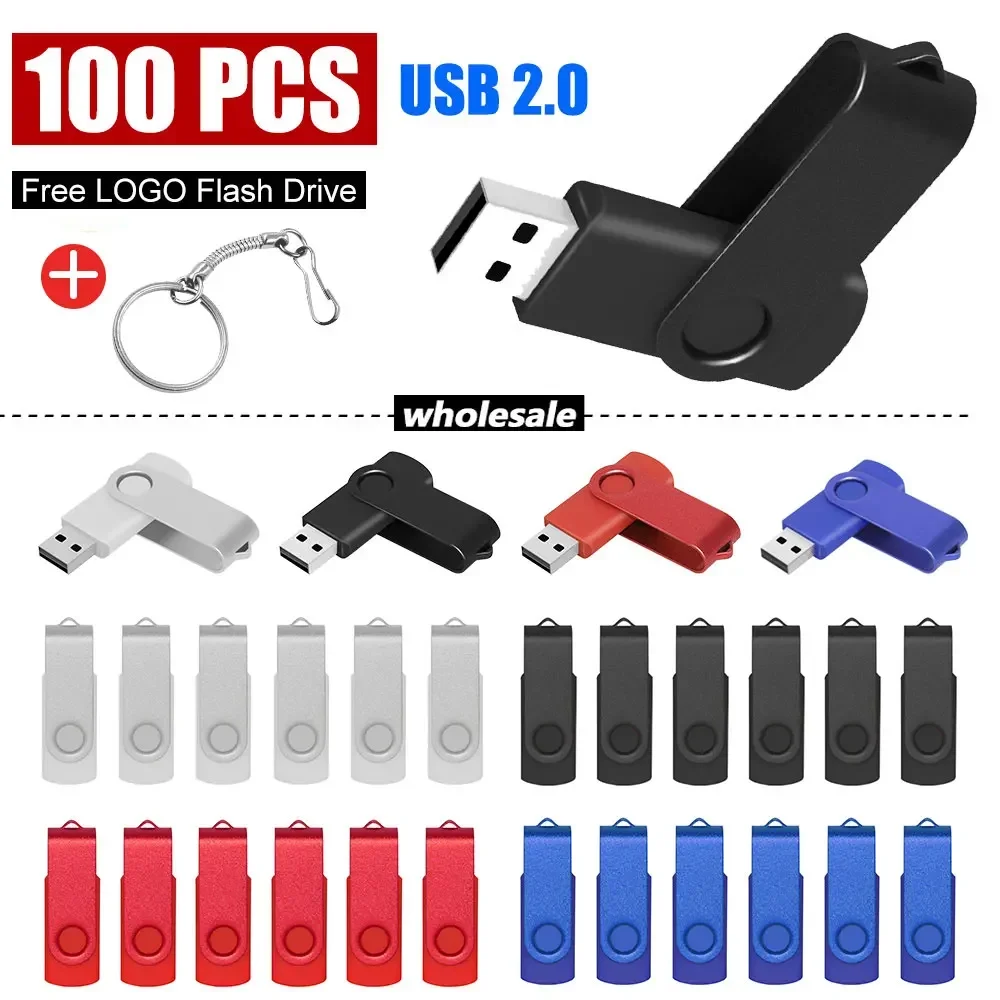 

100PCS/lot USB 2.0 Pendrive 128GB 64GB 32GB 16GB 8GB Flash Disk 4GB 2GB Free laser logo 2.0 Pen Drive Usb Stick Best Gift usb