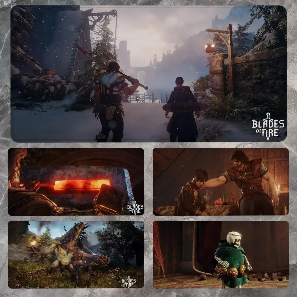 

B-Blades Of Fire Mouse Pad 90x40CM Non-slip Gaming Mousepad Gamer E-Sports Mouse Mat Game Mechanical Keyboard XXL Desk Mat