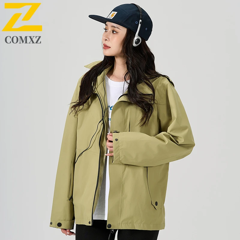 

Couple Charge Jacket High Quality Outdoor Windproof Waterproof Breathable Hooded Jacket Outdoor Leisure Sports Camp Zipper Coat