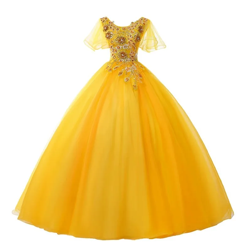 Vestido De fiesta De cumpleaños De princesa azul real elegante para mujer, apliques De encaje, Vestido largo De baile De graduación, Vestido De quinceañera xv 15