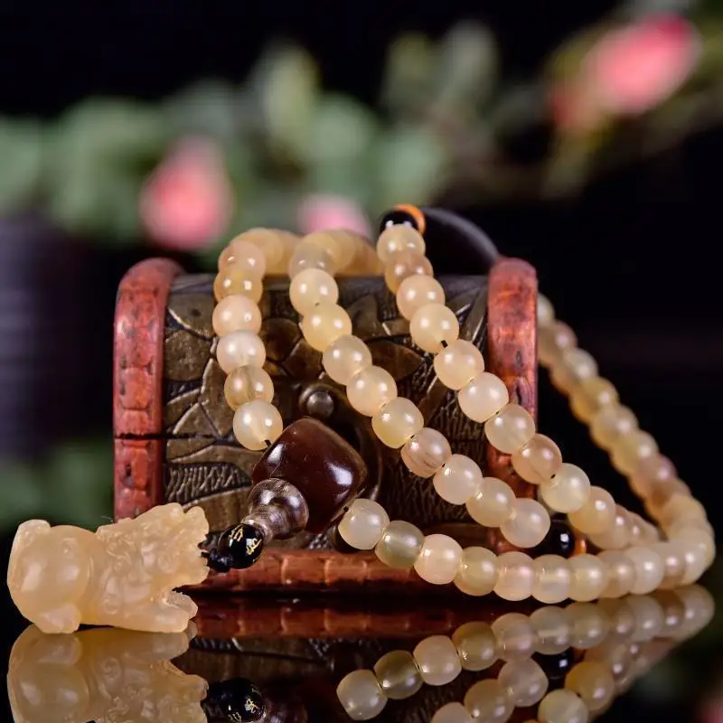 Chain Bracelet Hand String Full Sheep Horn Pixiu Necklace Blood 108 Tibetan Buddhist Beads