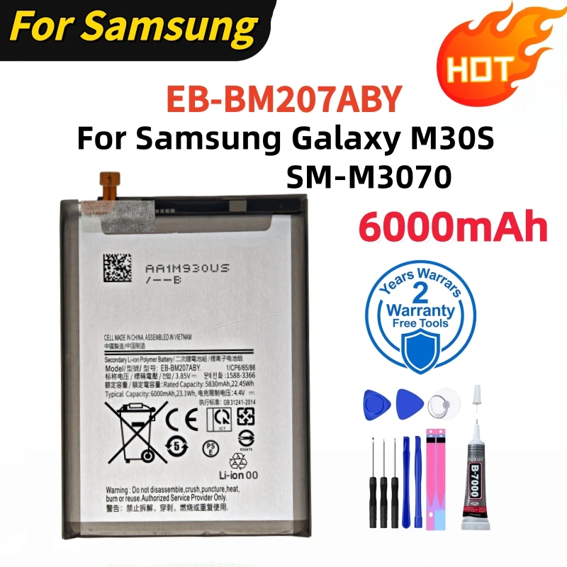 

High quality Lithiumbattery EB-BM207ABY For Samsung M30S M31 M315 M307 M307F M307FN M315F F41 M21 M21S M20S F415 F415F Batteries