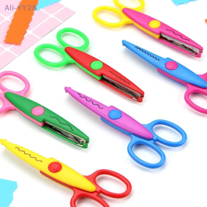 

{YY28} Wavy Pattern Lace Scissor Small Round Head Children Safe Scissors For Student Stationery Scrapbooking Art Tool