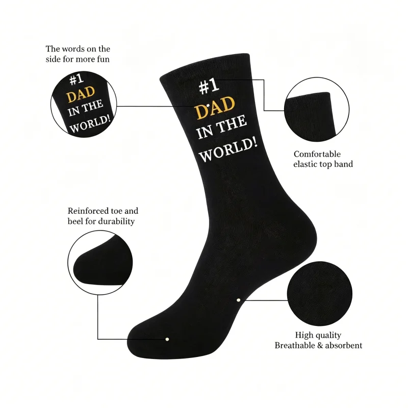 A Cute Gift of 'I Love Dad's Socks' for Dad, an Interesting Anniversary Gift of 'Father's Day Gift Letter Stockings