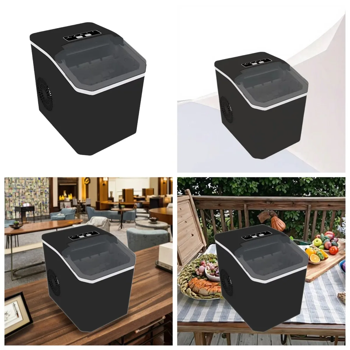 

Portable Ice Maker Machine 12Kg/Day Bullet Ice Shape for Hotel Simple Design