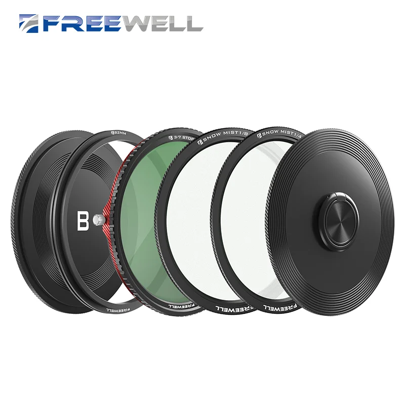 

Freewell V2 Pro Kit Magnetic Hybrid VND/CPL 3-7 Stops Filter| With Snow Mist 1/4 & Neutral Light Streak Filters