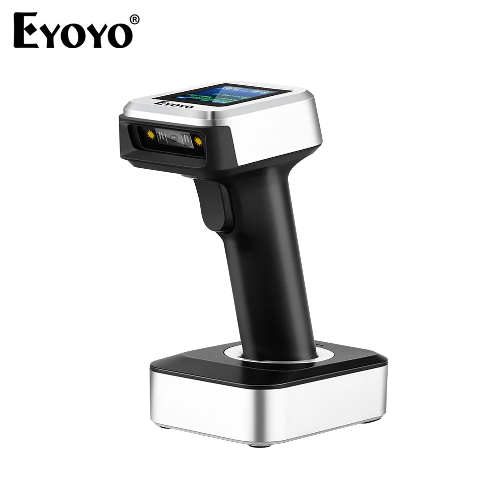 Eyoyo EY-1900 1D CCD Bluetooth Barcode Scanner With LCD Screen Show Product Name And Price Support Time Prefix Suffix Scanning