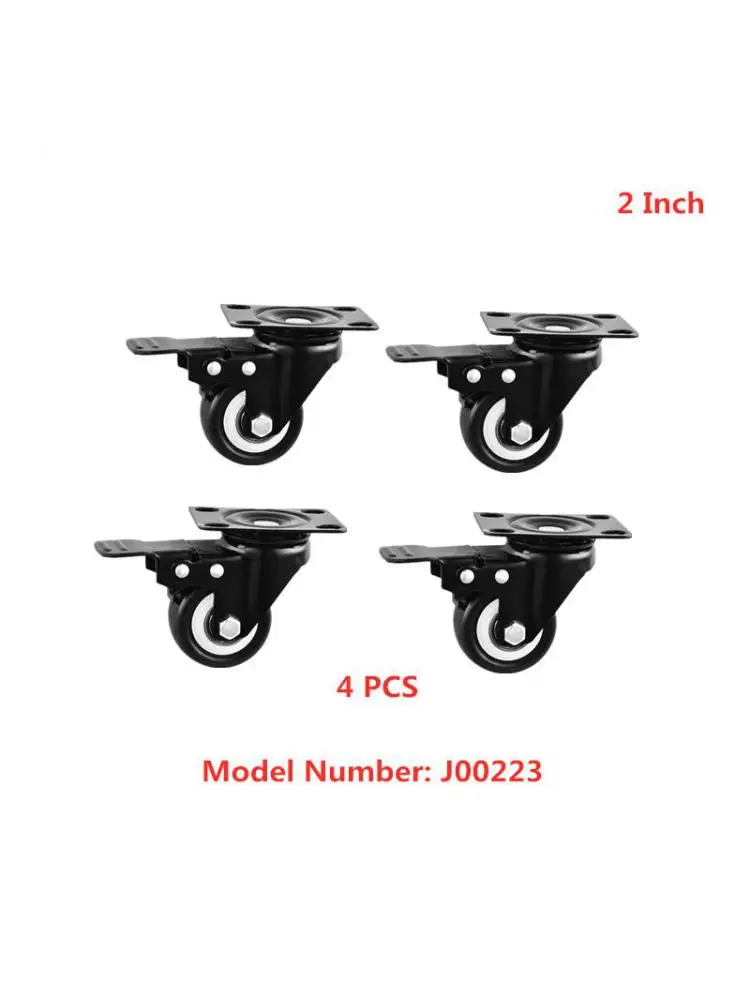 

4 Pcs/Lot 2-inch Casters Universal Wheel With Brake Diameter 50mm Silent Bearing Network Cabinet Caster