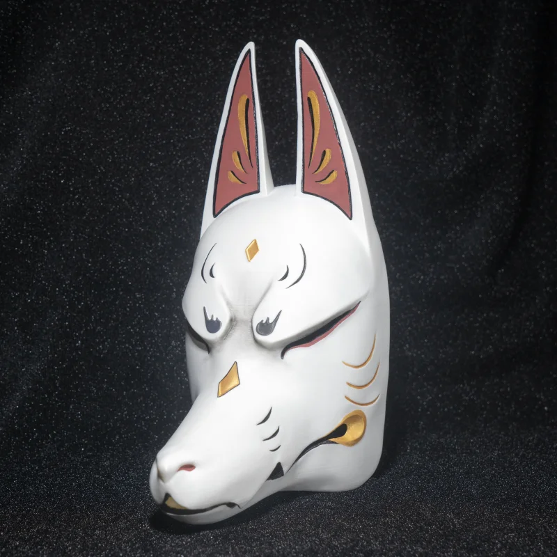 Japanese Tengu Mask Fox Face Cosplay Prop for Genshin Impact, Inazuma Mask, Ayaka Mask, Unique Collector's Item for Decoration