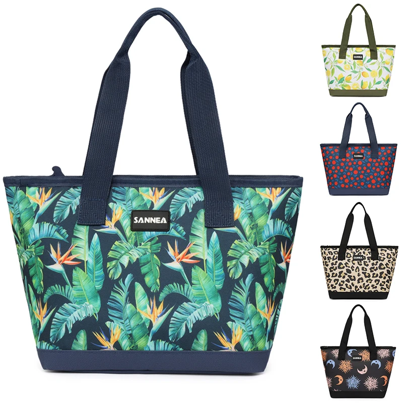 Bedruckte Eispacktasche, Picknicktasche, Behälter für Essen zum Mitnehmen, Aufbewahrungstasche, tragbare Lunchtasche, Isoliertasche