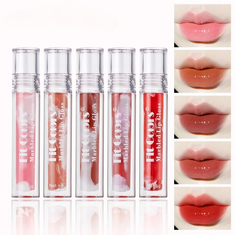 대리석 립 글로스 미러 샤인 피니쉬 수분 공급 립 케어 고발색 쉬운 적용 비점착성 립 스테인 일상용