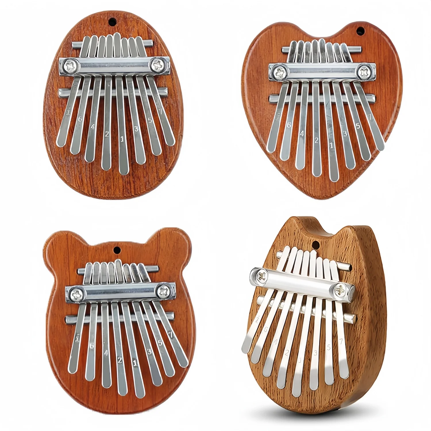 Thumb Piano 8 Key Kalimba Exquisite Finger Piano Marimba Musical Pendant Gift Keyboard Musical Instrument Valentine's Day Gift