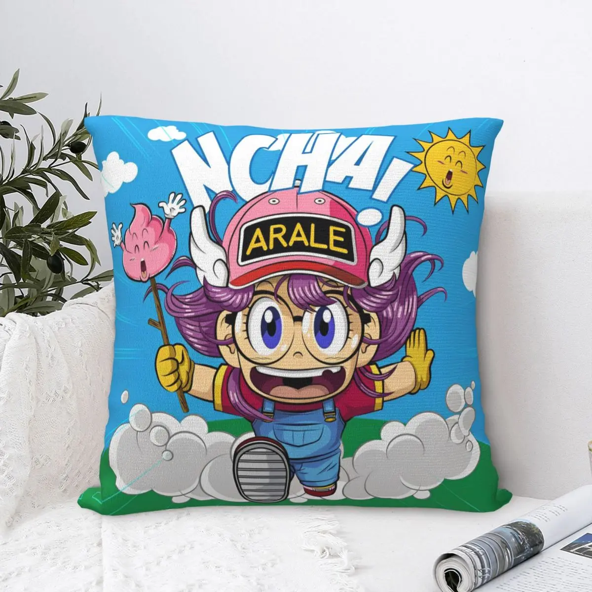 Dr. Slump Square Pillow Case Norimaki Anime Manga 90s Cute Cushion Covers Vintage Polyester Decor Pillowcover for Home 18