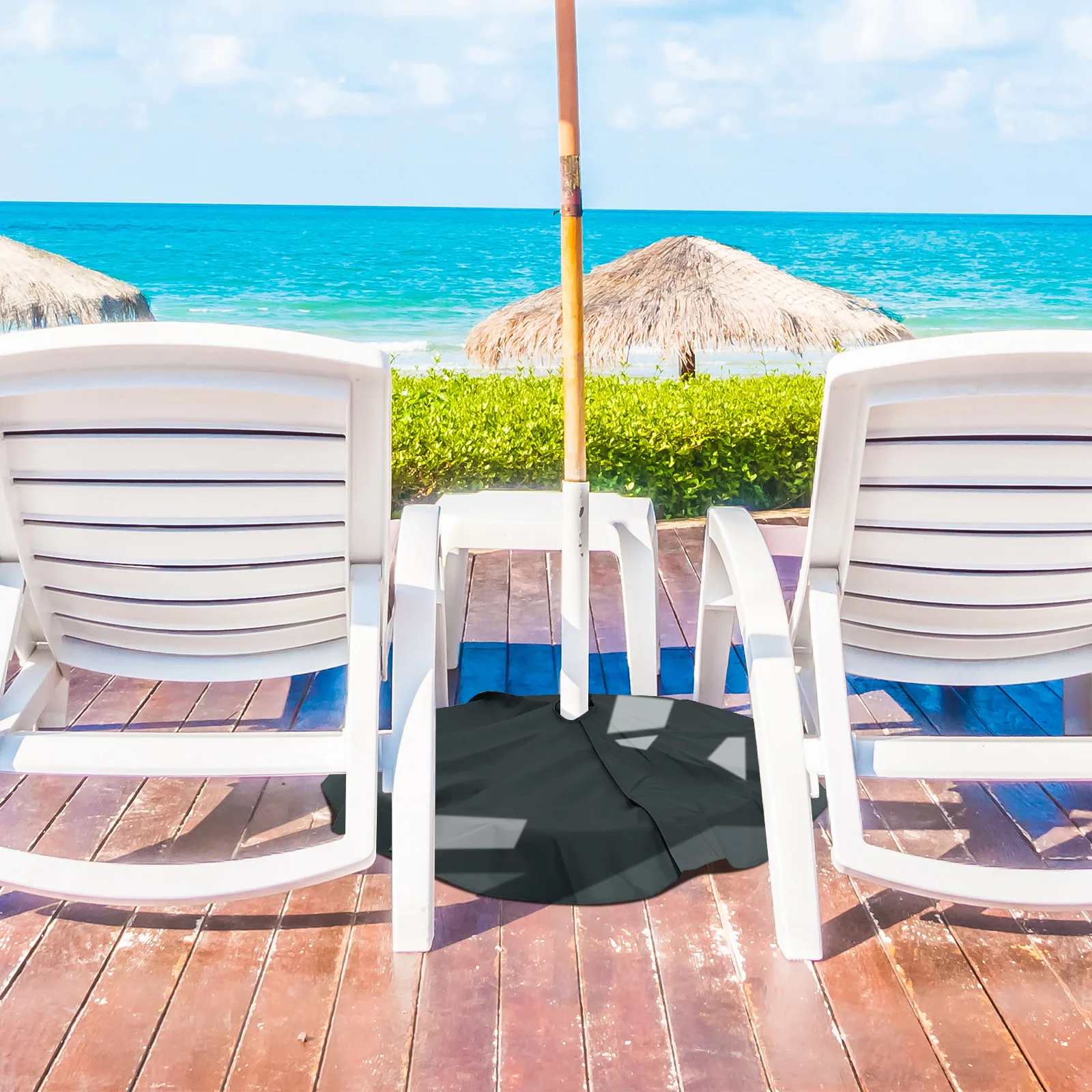 ผ้าคลุมฐานร่มกันน้ำ 1 ชิ้น ทำจากผ้า Oxford ป้องกันฝุ่น สีเทา อุปกรณ์เสริมสำหรับใช้งานกลางแจ้ง ผ้าคลุมร่มอายุการใช้งานยาวนาน