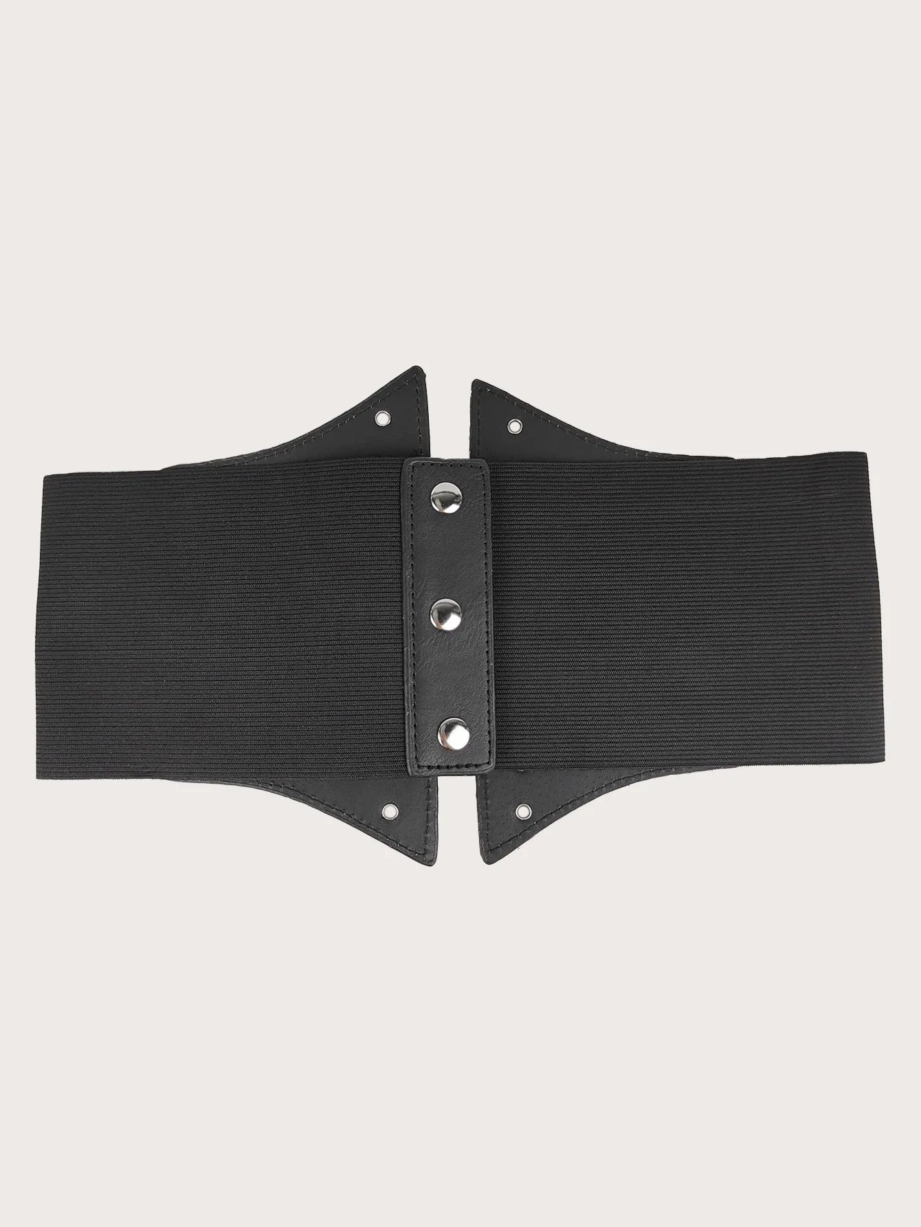 واسعة Y2K الأسود مطاطا مصمم أحزمة للنساء عالية الجودة الإناث الخصر القوطي برشام تمتد مشد حزام فستان Cummerbunds كبير