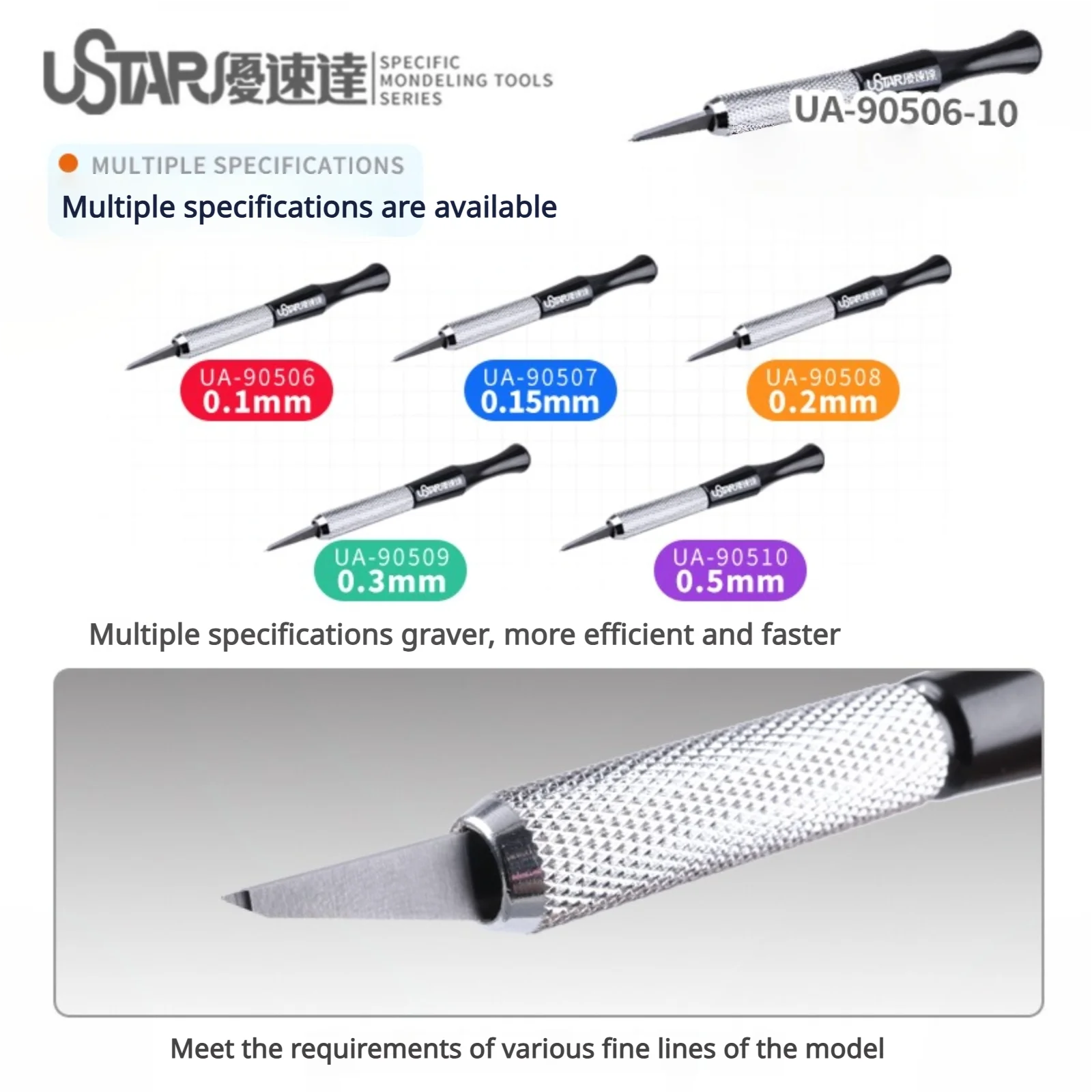 Ustar UA-90506 ~ 90510 صلابة الصلب الخطاط بمناسبة سكين نموذج صنع أداة ل Gundam نموذج هواية لتقوم بها بنفسك أداة الكتابة الدقيقة #4