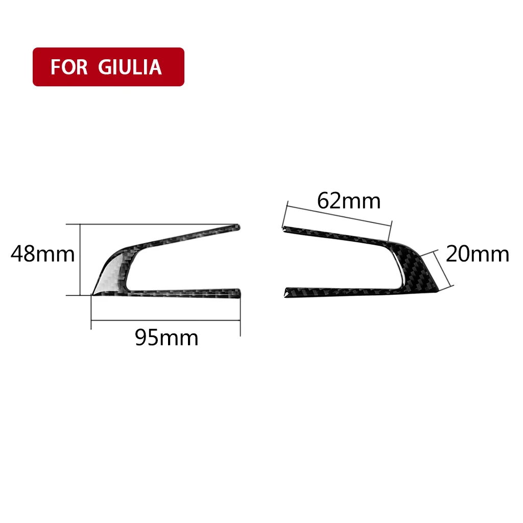 Carbon Fiber Steering Wheel Button Panel Car Accessories Interior Cover Trim Sticker For Alfa Romeo Giulia Stelvio 2017—2019