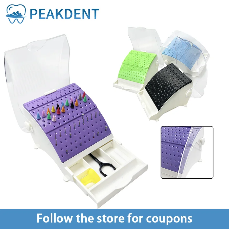 

142 Holes Plastic Dental Burs Box Dentist Tools Drill Case Disinfection Holder Sterilizer Dentistry Instrument Holder