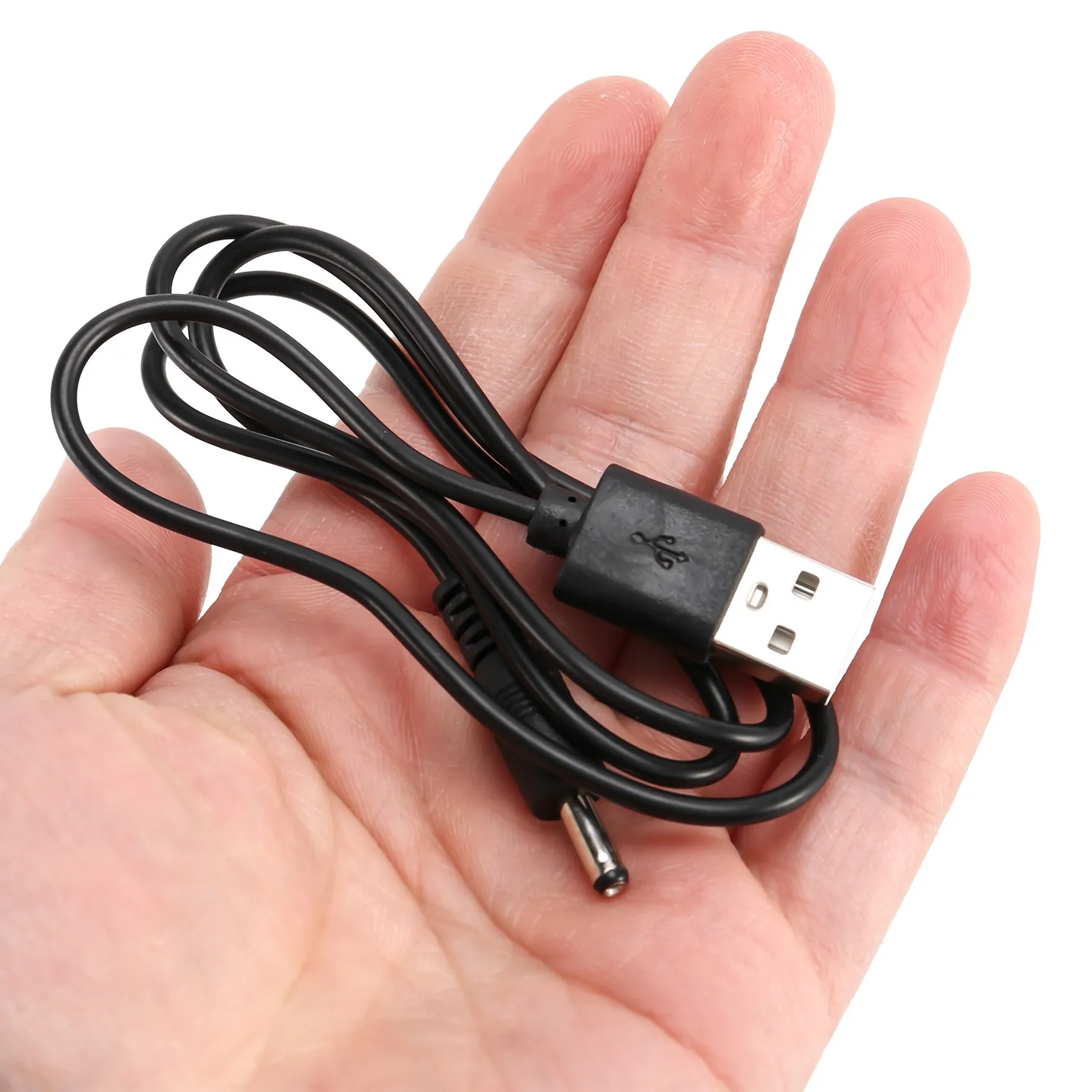 3.5mm x 1.3mm Black USB Cable Lead Charger Cord Power Supply