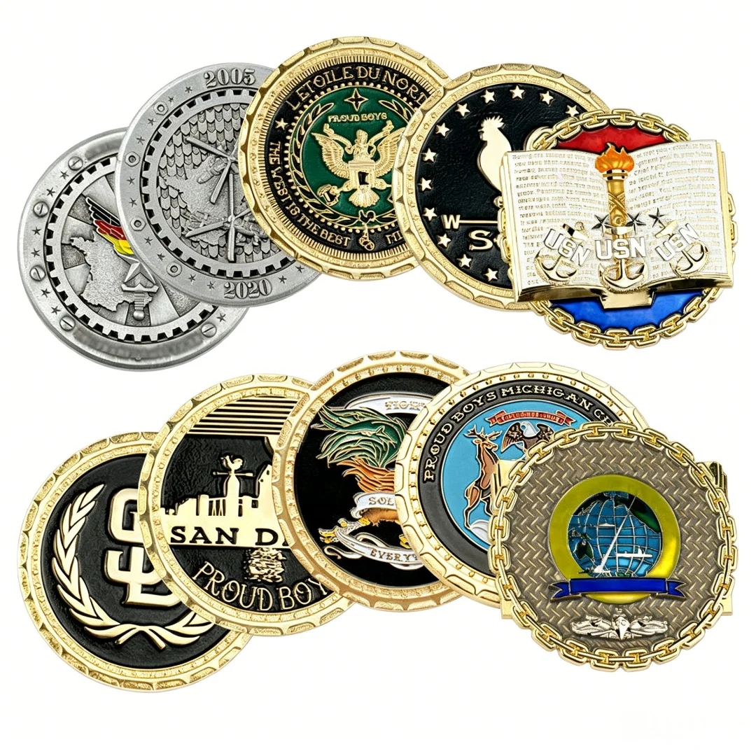 

Custom Personalized Collectible Award Coins Zinc Alloy Metal Cast Commemorative Coins Award Presentation Wholesale Customization