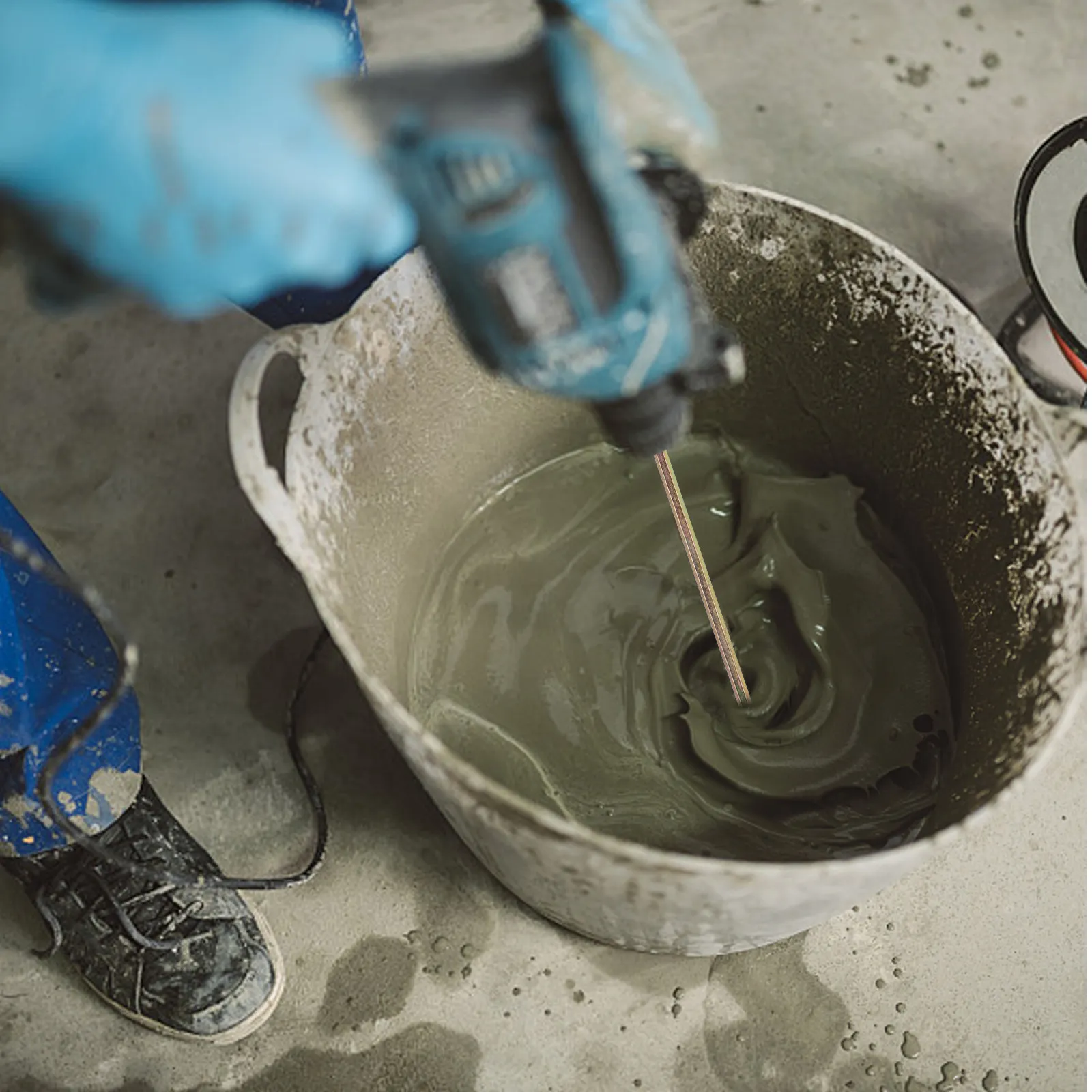 2Pcs Hexagonal Cement Mixing Rod Heavy Duty Corrosion Resistant Carbon Steel Paint Mud Plaster Stirring Paddle for Electric