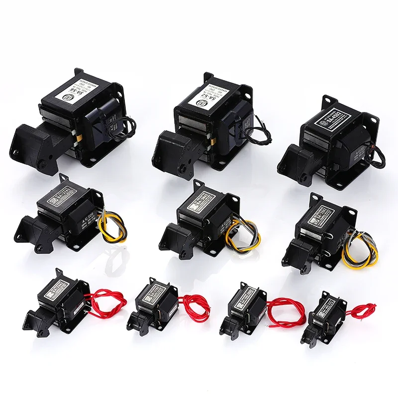 

SA-992 1092 1192 2402 2502 2602 3502 3602 Подъемник 0,5 кг-1,5 кг Ход 15 мм AC 24 В/110/220 В/380 В переменного тока Тяговый соленоид Электромагнит