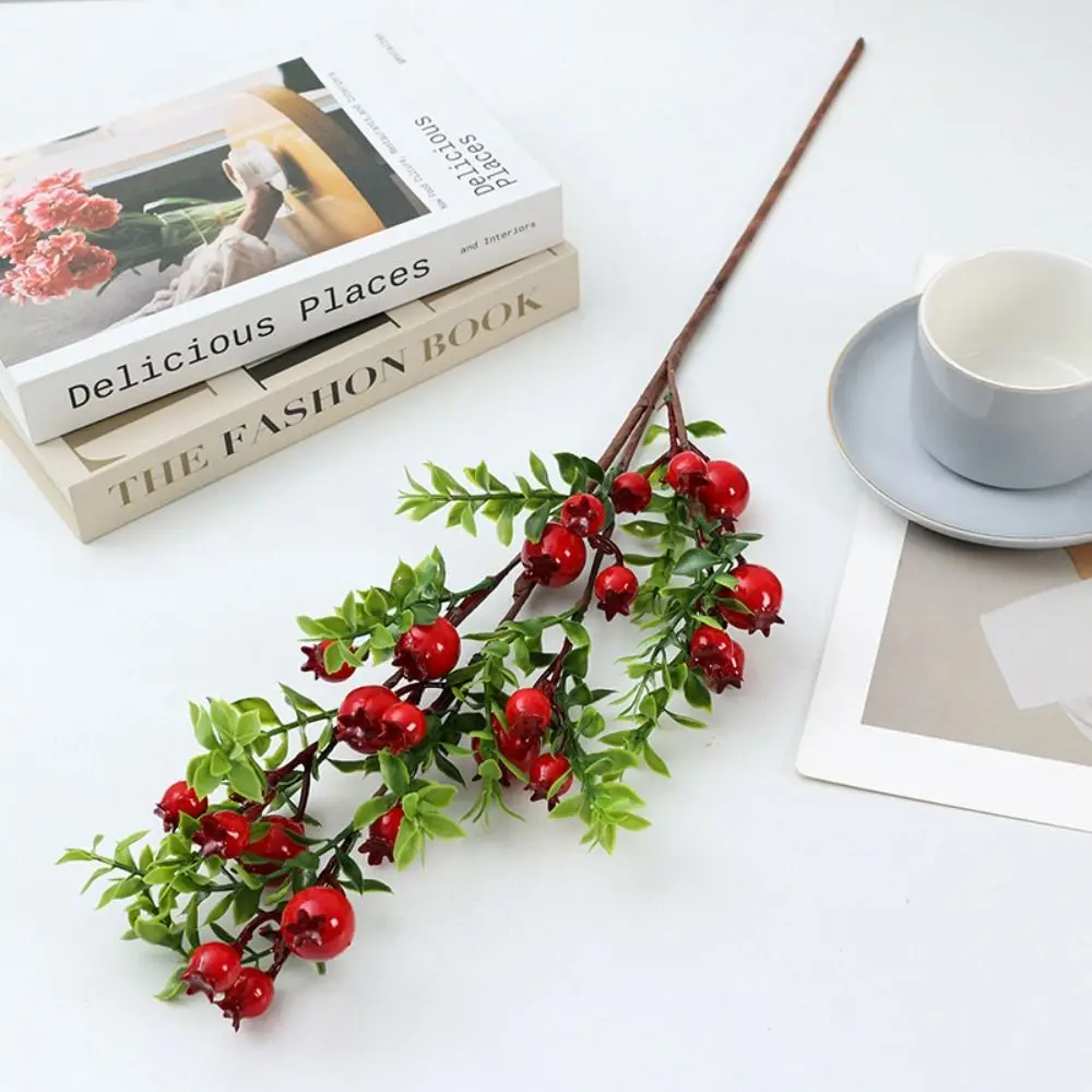 24 فروع رمان صناعية من الفاكهة، محاكاة بلاستيكية واقعية، فاكهة الرمان، فروع فواكه رغوية أنيقة مصنوعة يدويًا #2