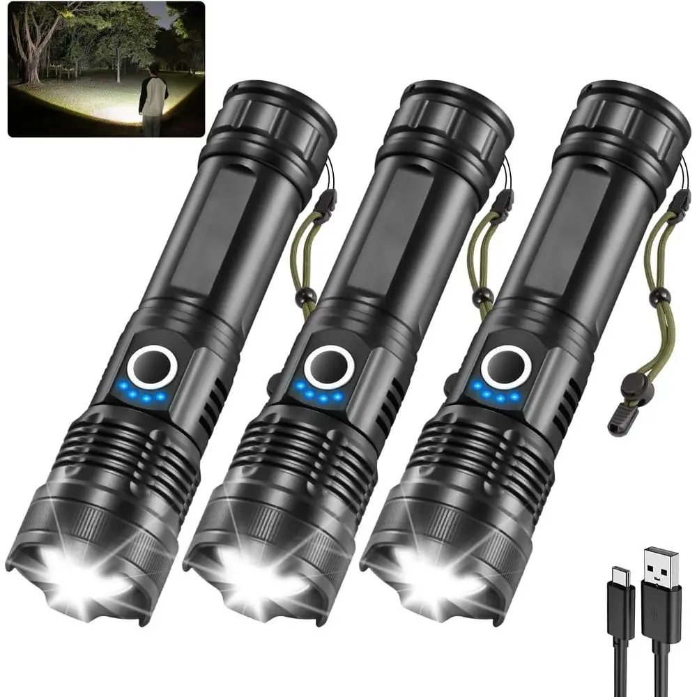

Rechargeable Lashlights High Lumens, 5 LED Lashlight Rechargeable, Super Bright Lashlight High Powered, Adjustable Tactical Lash