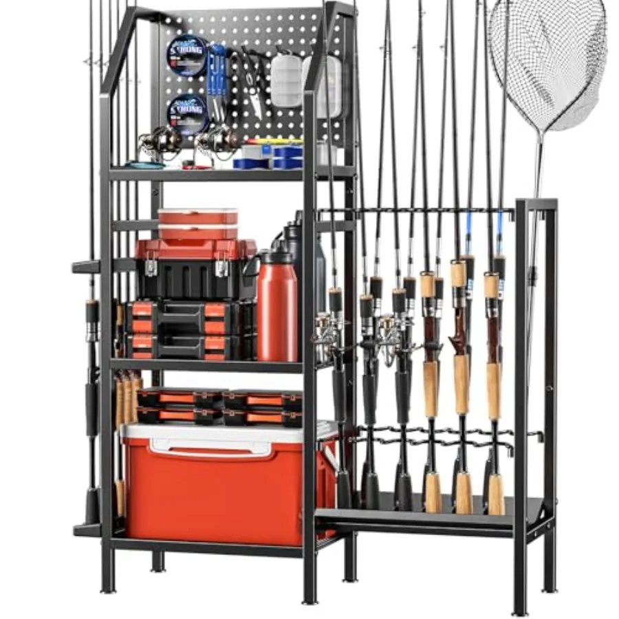 

Fishing Rod Holders for GarageFishing Rod Rack Storage up to 18 Rods 3 Tier Adjust Heavy Duty Metal Fish Pole Stand Organizer w
