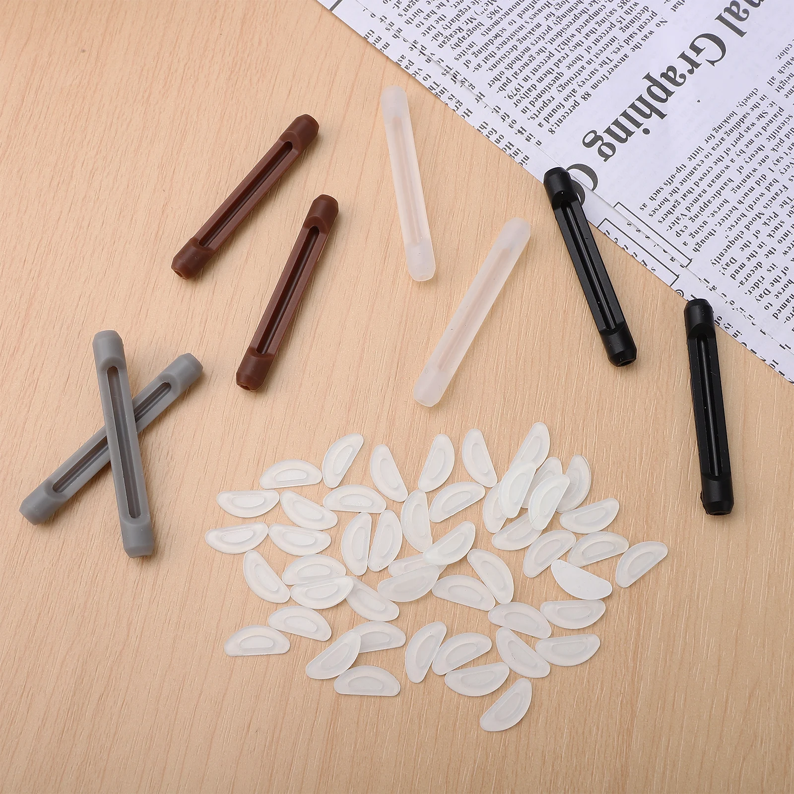 

Glasses Nose Pads Soft Silicone Eyeglass Temple Cushions Transparent Leg Covers Black Gray Brown Clear Anti Slip