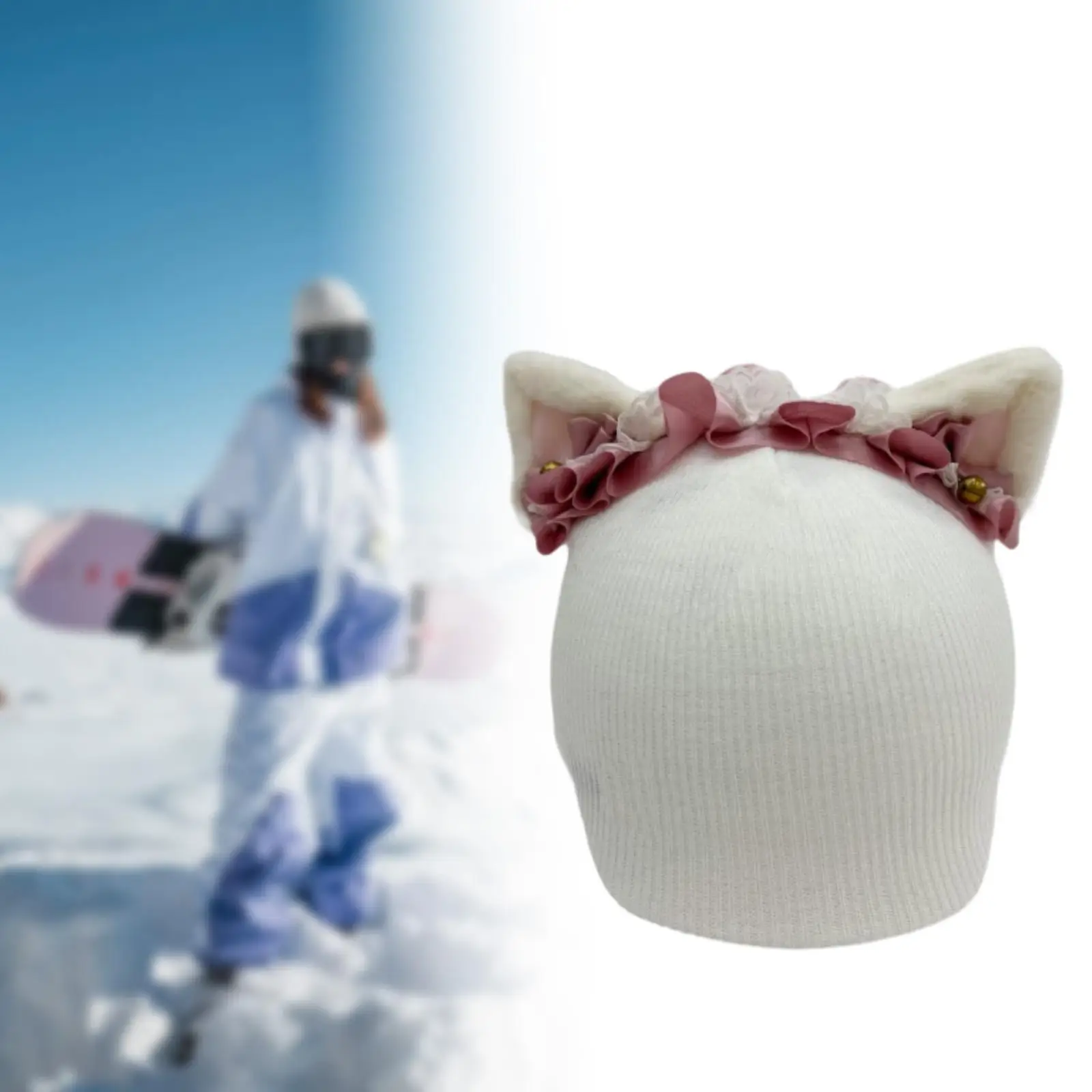 Ski Helmet Cover Ski Helmet Decoration Easy Installation Soft Accessories Adorable Knitted Cap Skiing Helmet Cover for Skiing