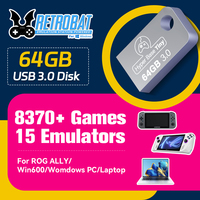 64GB Portable USB 3.0 Game Disk Retrobat OS with 8300+ Games 15 Emulators for PSP/DC/N64/NES/SNES for ROG ALLY/Windows PC/Laptop