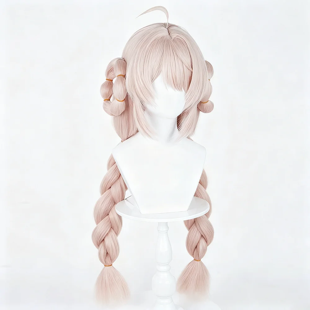 Game Zenless Zone Zero Zhao Cosplay Wig Women Lolita Pink Long Braided Hair Heat Resistant Synthetic Wigs Carnival Party Costume