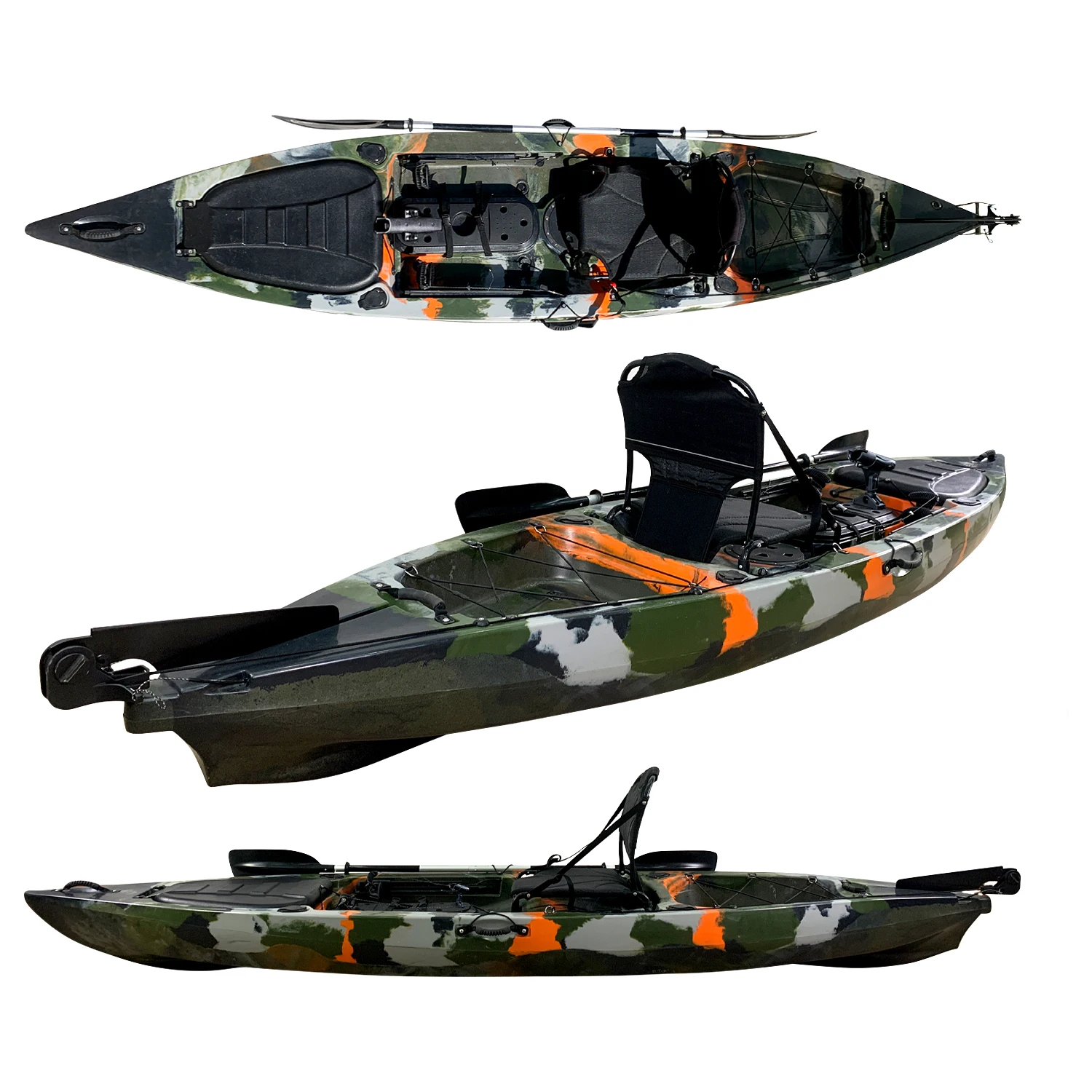 

Best Fishing Kayak 13ft Rotomolding Pedal Drive Plastic Fish Kano Canoe Native Rudder 4m