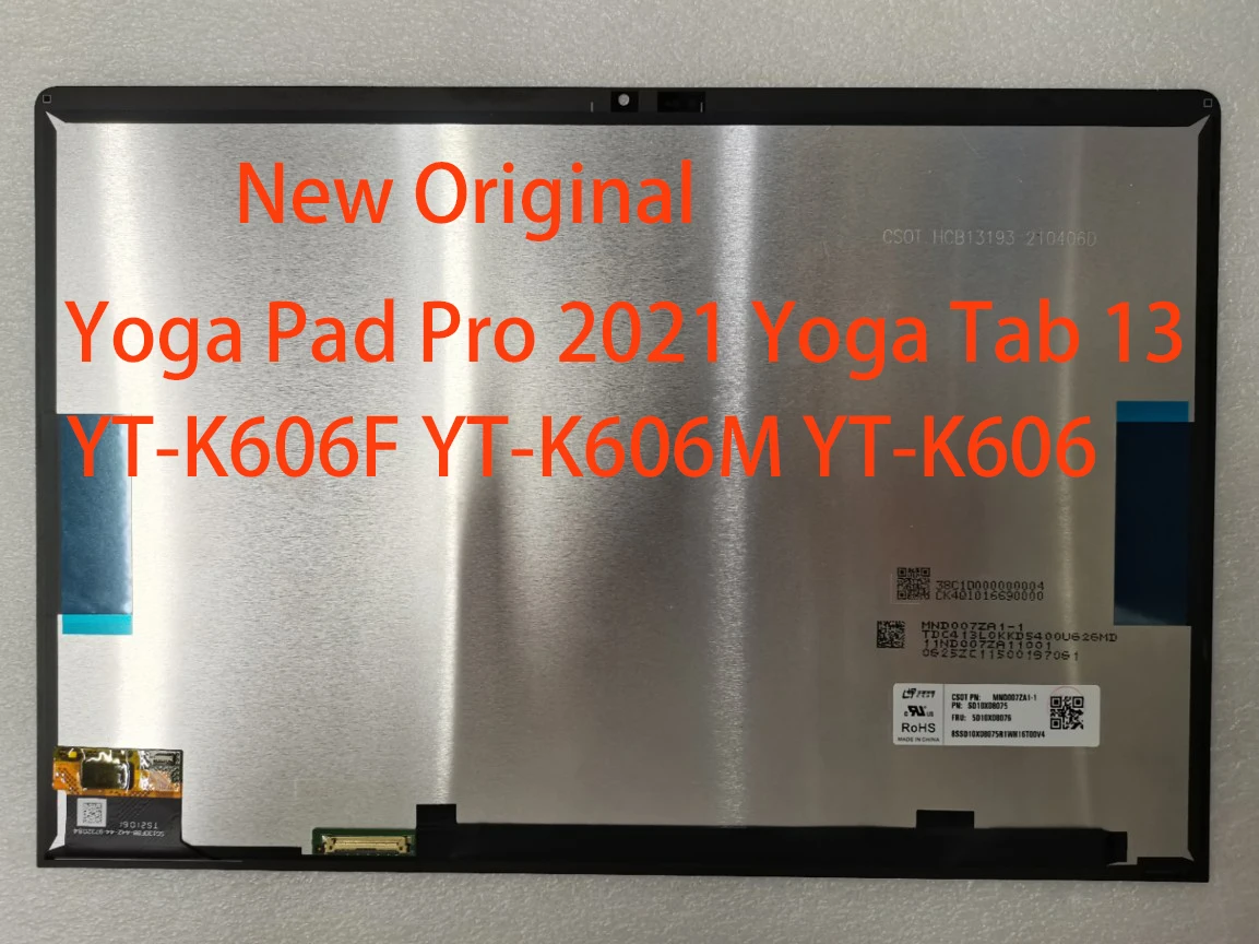 

13-дюймовый ЖК-дисплей для планшета Lenovo Yoga Pad Pro 2021 Yoga Tab 13 YT-K606F YT-K606M YT-K606, ЖК-дисплей с цифровым преобразователем сенсорного экрана в сборе