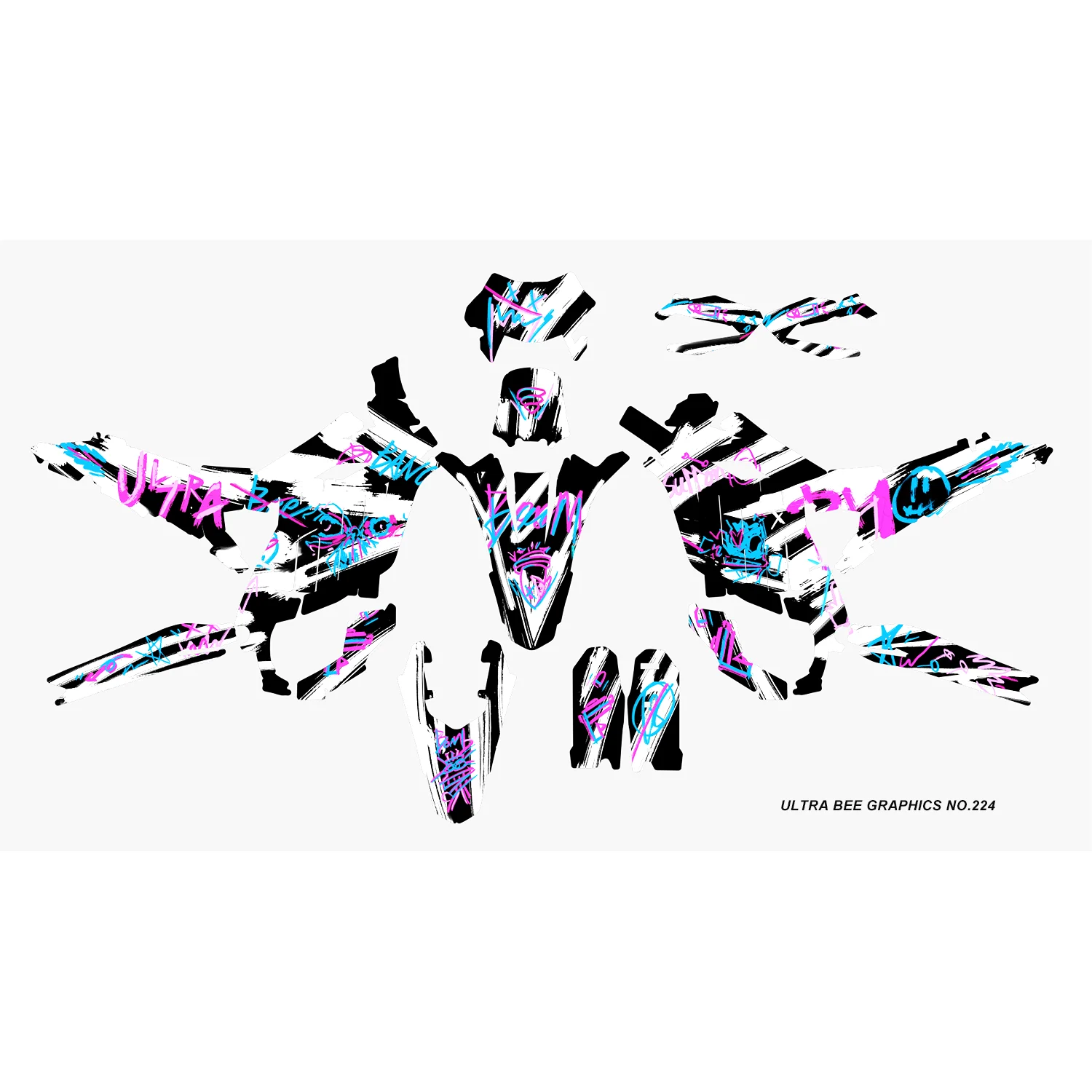 

SUR Ultra Bee Stickers Special thickened electroplating decal UB body cover imitation scratch protection UB Plating Graphics