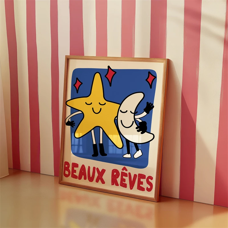 الملصقات الملونة غرفة الاطفال الحد الأدنى قماش اللوحة لطيف الحيوانات طباعة جدار صورة فنية للديكور المنزل هدية للأطفال #3